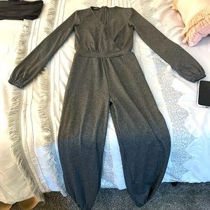 bebe grey jumpsuit